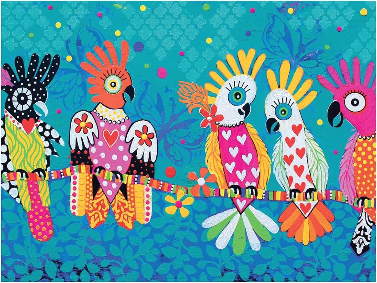 Theedoek met Dierenprint en Babbelmotief - 100% Katoen, Turquoise - 50 x 70 cm