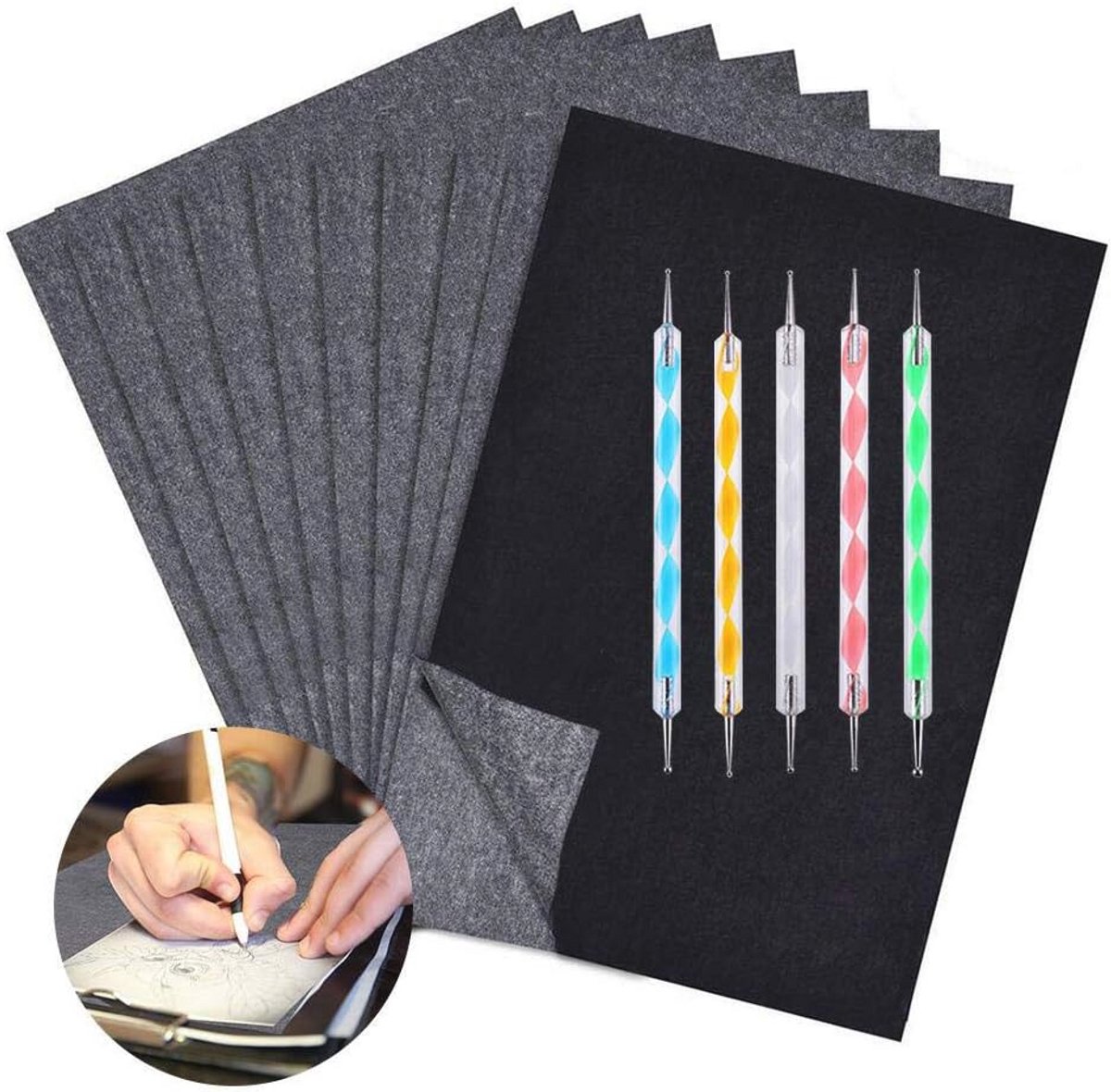 Carbonpapier A4 - 100 Vellen Zwart met Wafelpennen voor Creatieve Projecten