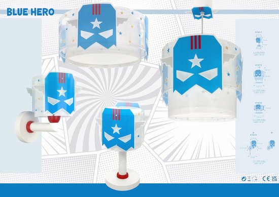 Superhelden Plafondlamp voor Kinderen - Blue Hero — afbeelding 5