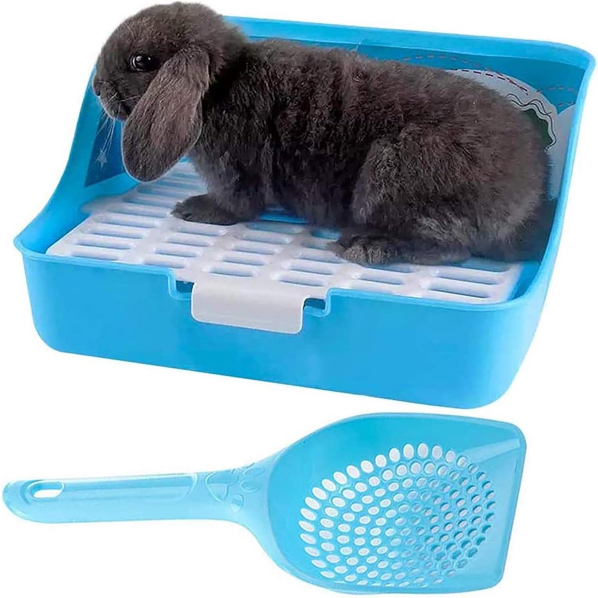 Hoek kattenbak voor kleine dieren - geschikt voor konijnen, cavia's, fretten en ratten