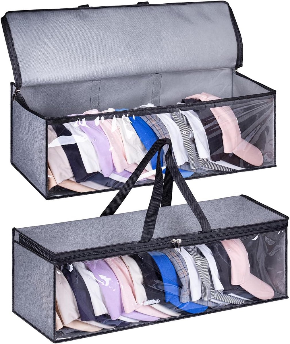 Hoed Opbergtas voor Baseball Caps - 2 Pack Organizer met Draaggrepen