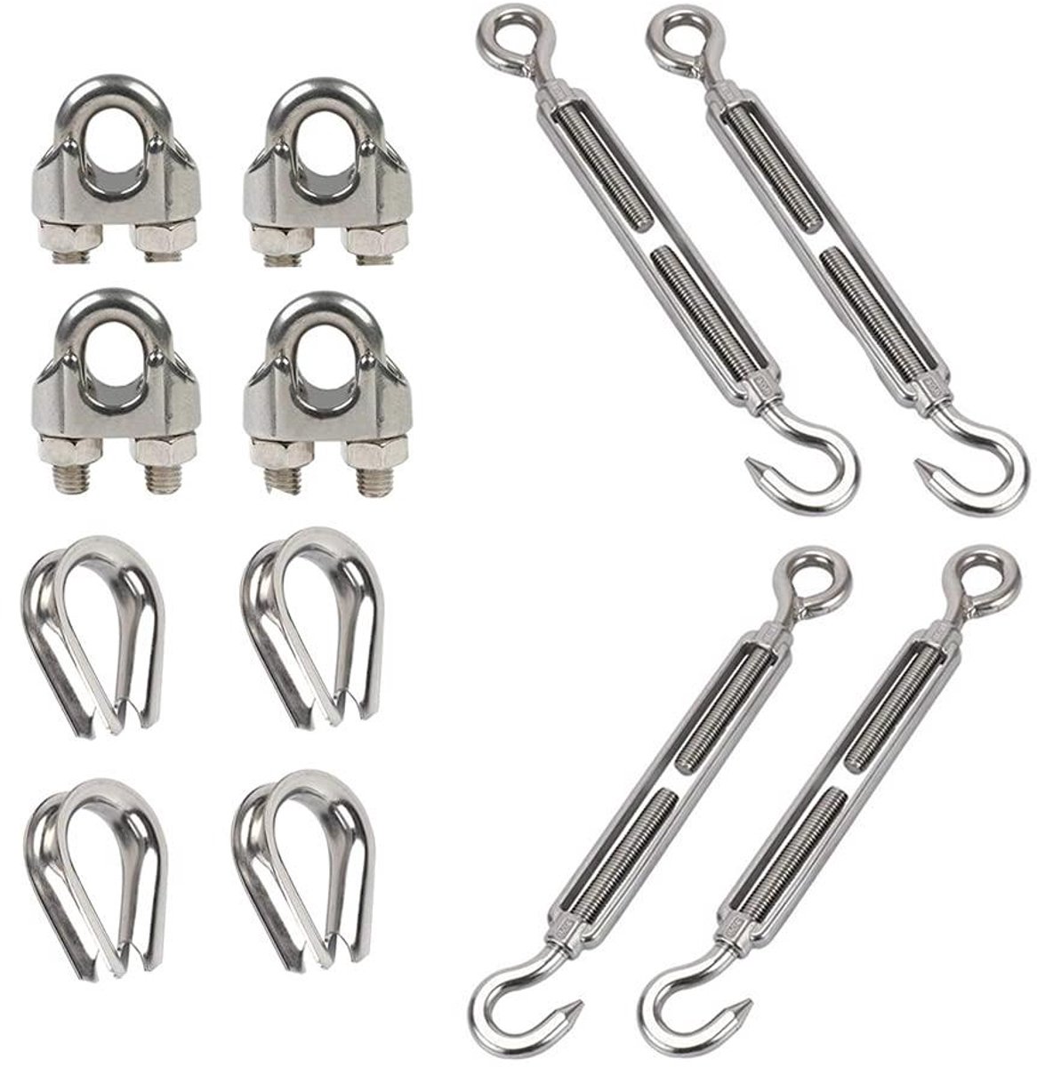 Allecta - Beugelvormklem Spanningsset Kabelreling Draadspanner - 12 stuks