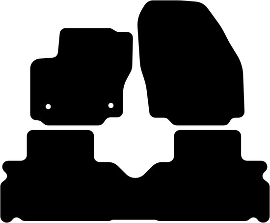 Tapis de voiture adaptés pour Ford S-Max 2006-2015 - 3 pièces - Basic - Version : 5 places | télécommande points de montage (pilote) 31,7 cm