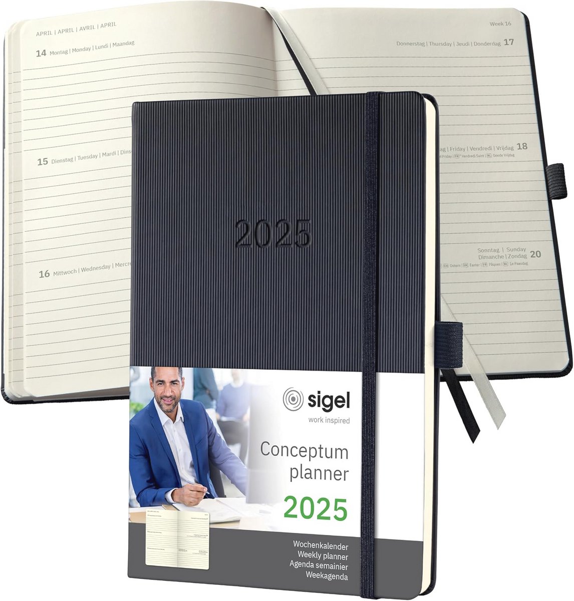 Elegante A5 Wochenkalender 2025 met Hardcover en Perforated Notities
