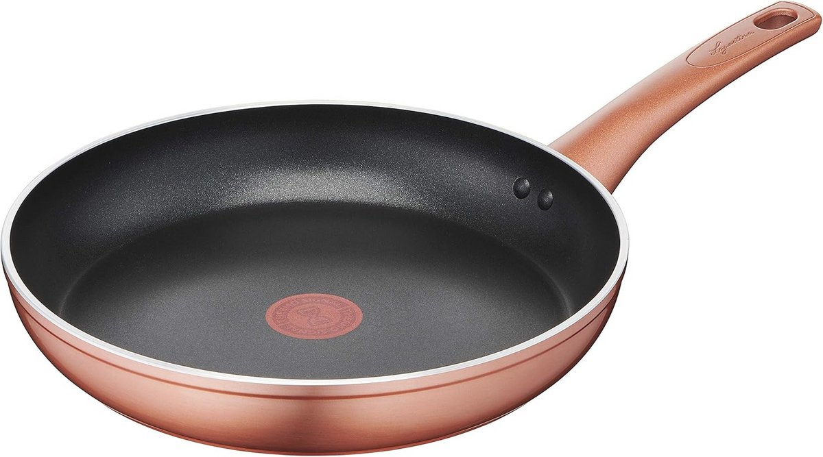 Aluminium Antiaanbakpan 28 cm met Koper Effect - Ergonomische Handgreep voor Gas en Oven
