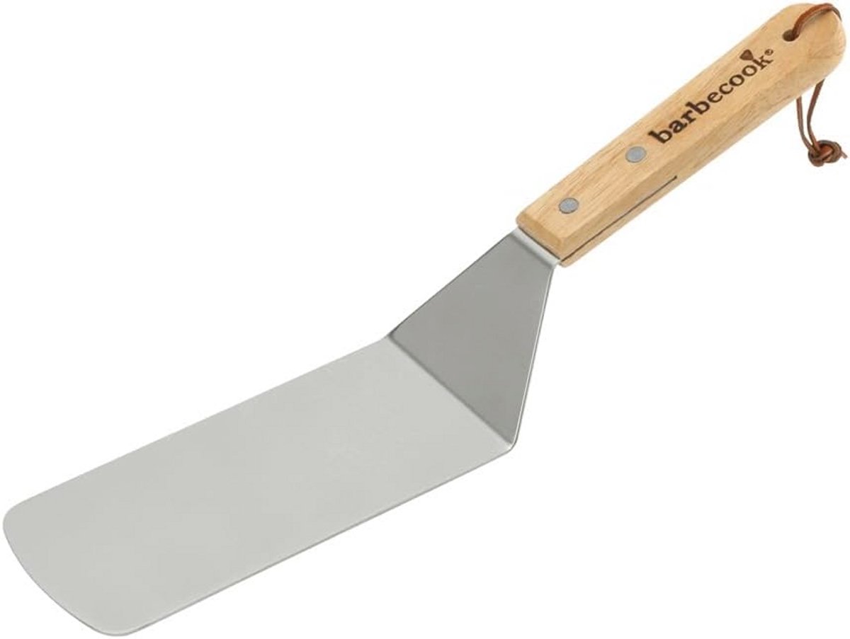 Visspatel voor barbecue en plancha van RVS en hout - 37cm