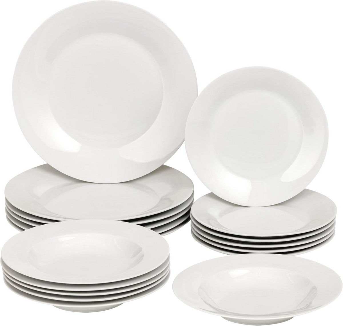 18-delig porseleinen tafelservies voor 6 personen - kleurrijke borden set