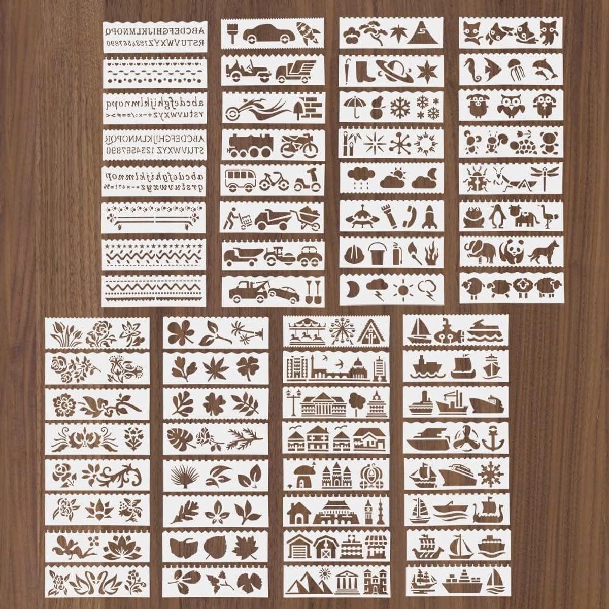 Allecta - Herbruikbare Tekensjablonen Set voor Doe-Het-Zelf Scrapbooking en Decoraties van Hoge Kwaliteit