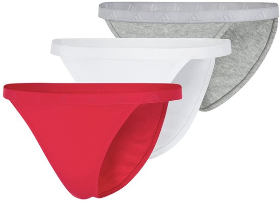 Adidas BIKINI (3PK) - Sport Active Essentials Cotton Slips – Onderbroek Dames - grijs, wit, rood