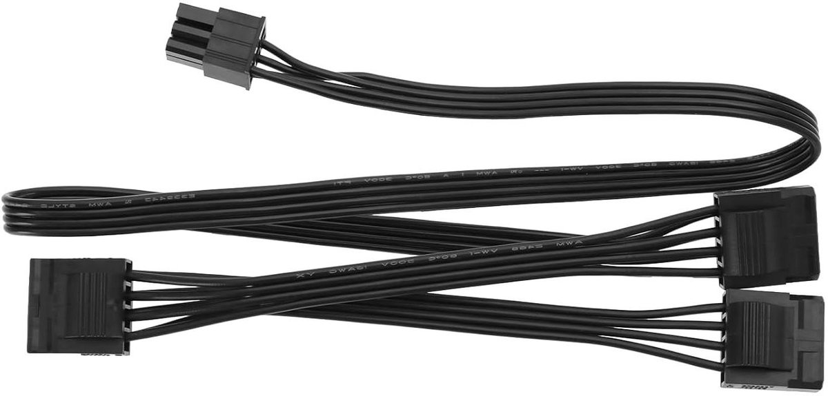 Allecta - Modulekabel 6-polig naar 3 x 4 pinnen voor harde schijf aansluiting - Molex compatibel - EVGA Supernova G1 1000PS.