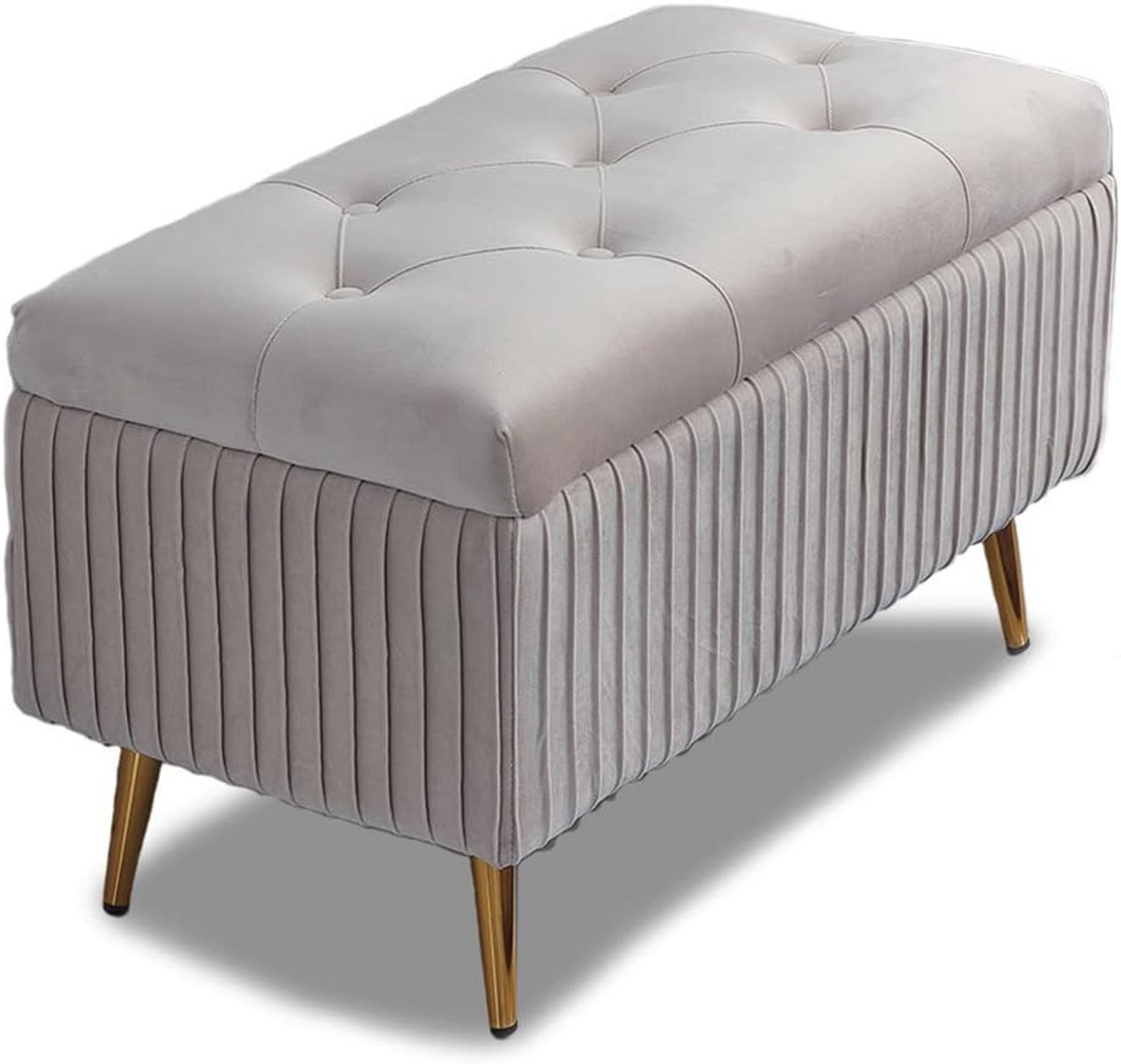 Zitbank met voetensteun voor slaapkamer - Fluwelen bekleding, ruim en stijlvol