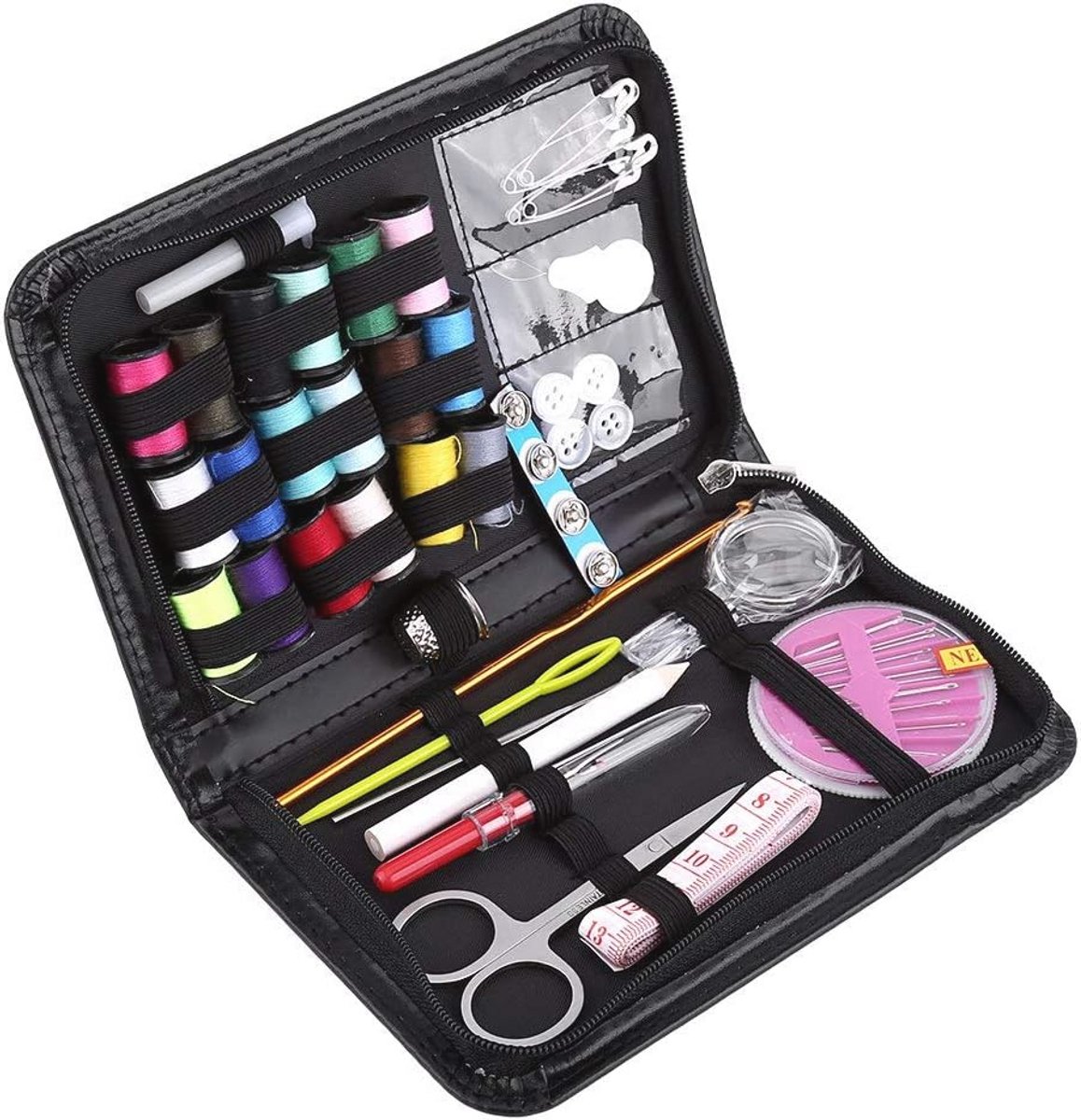 Draagbare Mini Naaiset voor Thuis en Reizen - Compleet Naaigereedschap met Koffer — cadeau in Hobby - foto 7