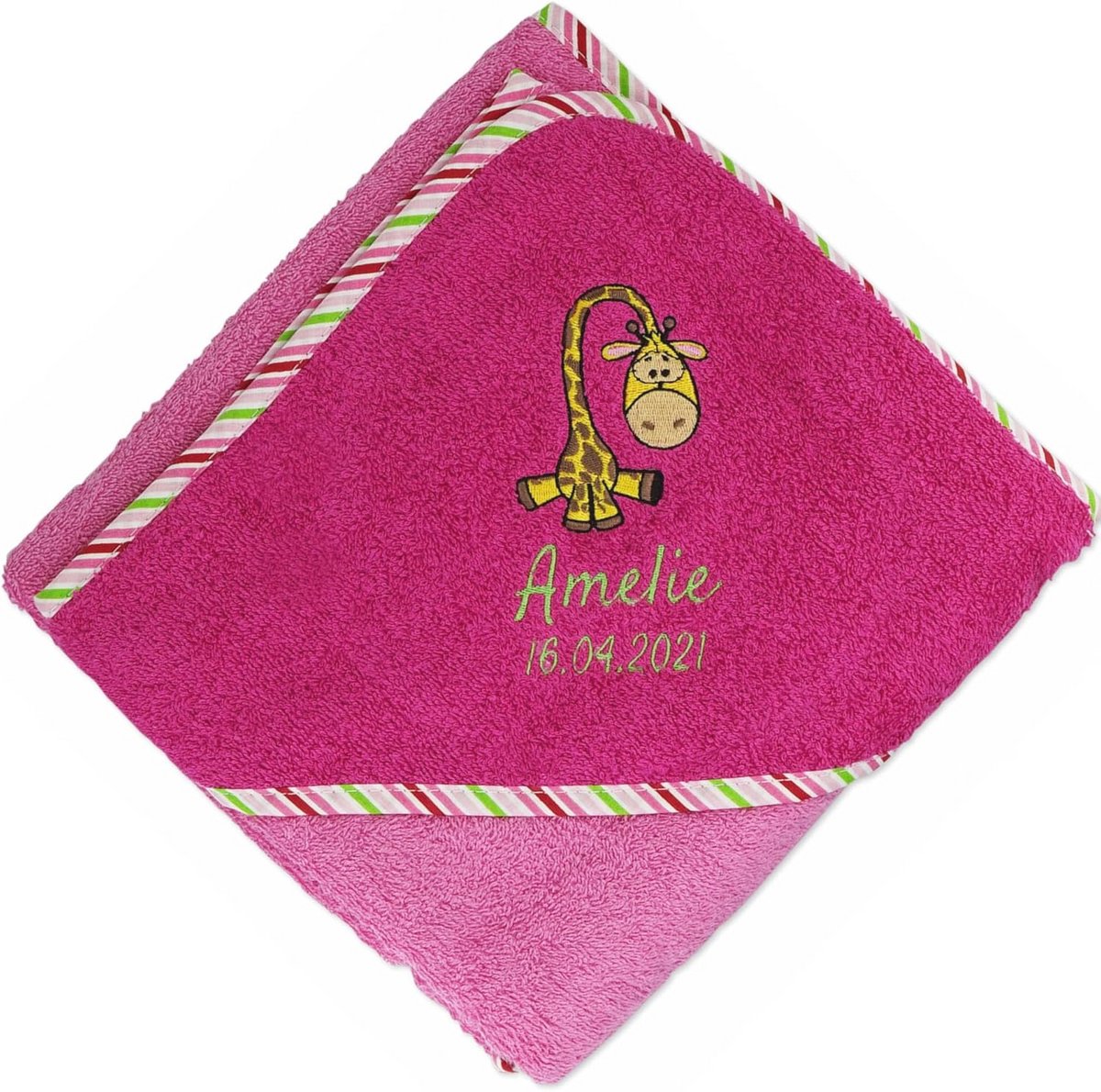 Gepersonaliseerde Handdoek met Capuchon voor Baby's en Kinderen - Bessenorchidee 100x100 cm