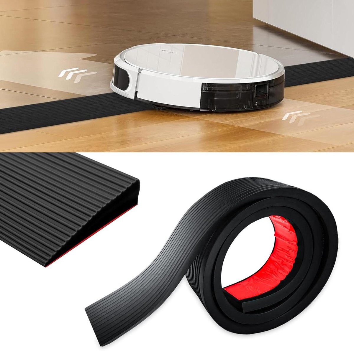 Allecta - Drempeloprijplaat van Siliconen 90 x 8 x 3 cm - Zelfklevend Overgangsprofiel voor Drempelhelling - Geschikt voor Kinderwagen Rollator of E-scooter - Zwart 3 cm Hoogte