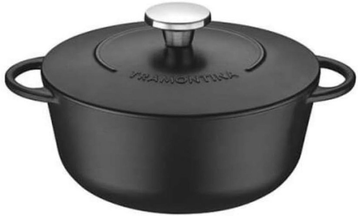 Gietijzeren Ovenschotel 24 cm - Zwart - Multifunctionele Kookpan