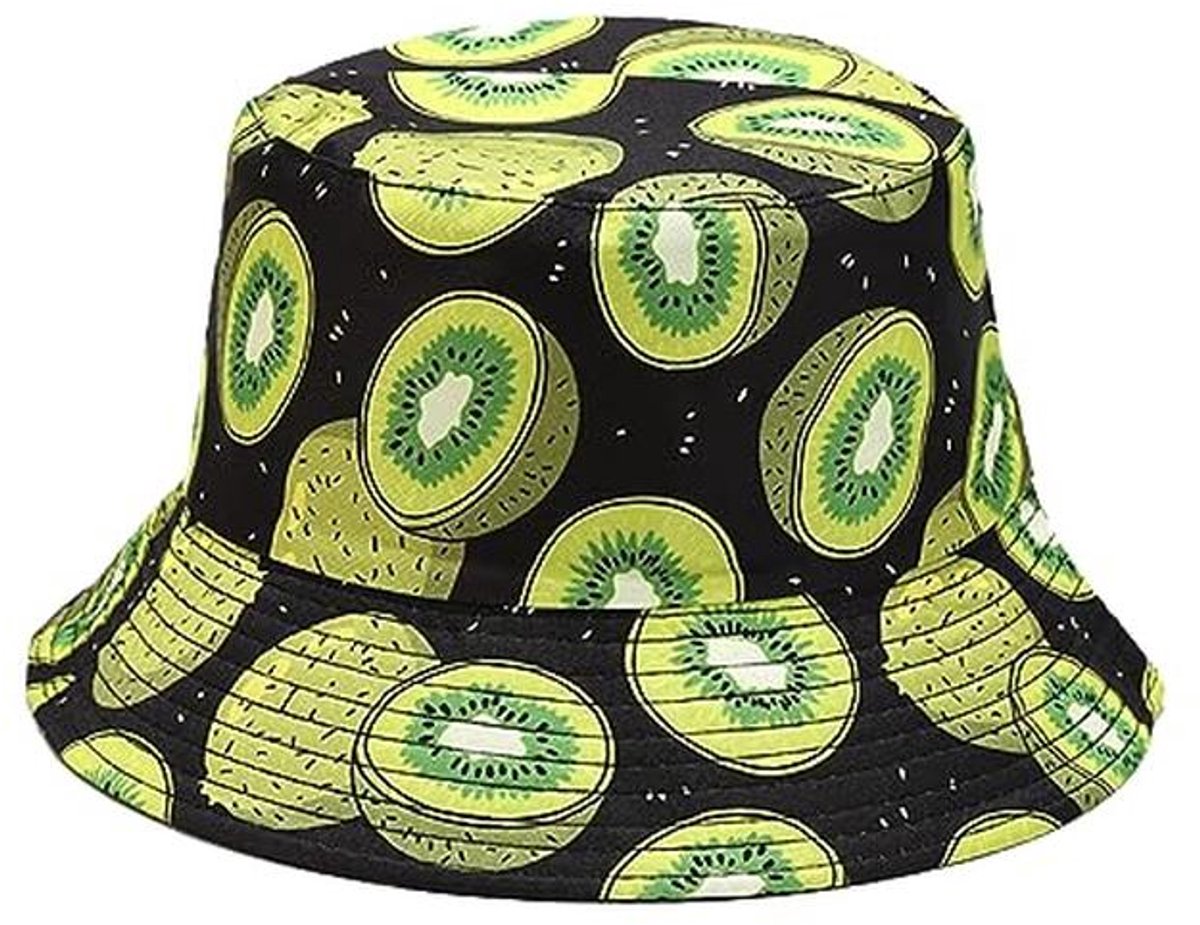 Unisex Fruit Print Zonnehoed in Banaan, Citroen, Ananas en Avocado