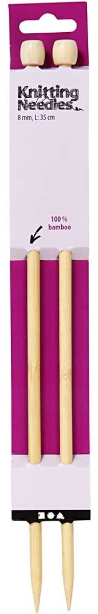Breinaalden, L: 35 cm, afm 8 mm, 1 paar