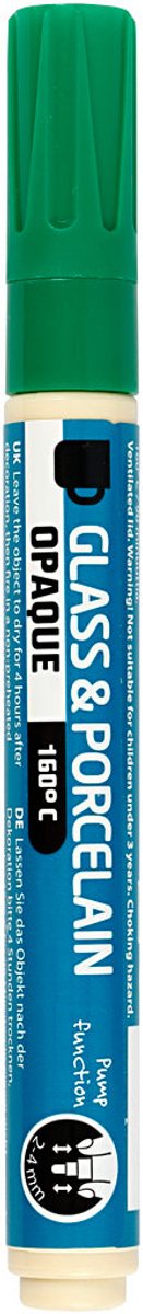 Glas- en porseleinstift, lijndikte 2-4 mm, dekkend, groen, 1 stuk