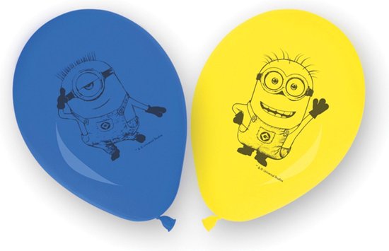 PROCOS - 8 latex Minions ballonnen - Decoratie > Decoratie beeldjes