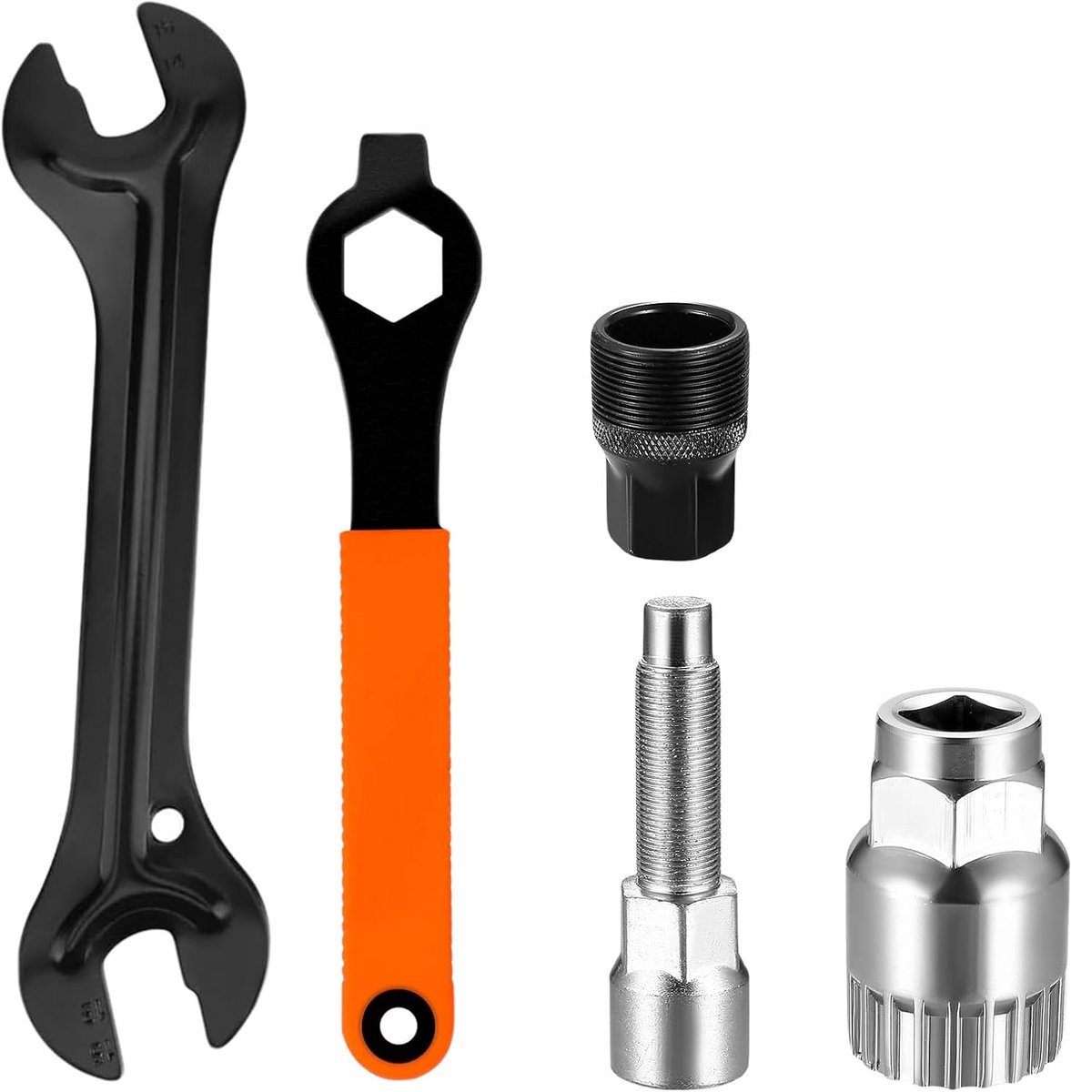 Cranktrekker Set - 4 Stuks Fietsgereedschap met Moersleutels en Inbussleutel