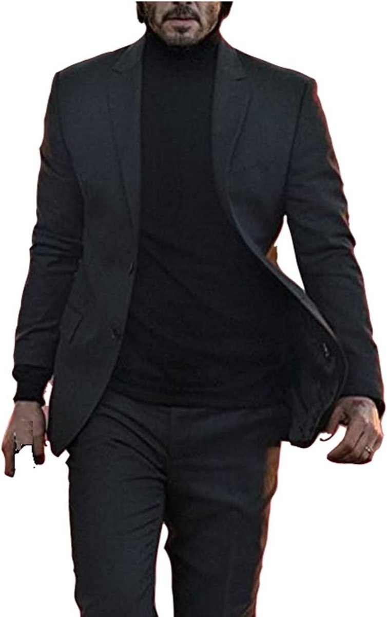 Heren Zwart 3-delig Kostuum Slim Fit met Blazer, Vest en Broek