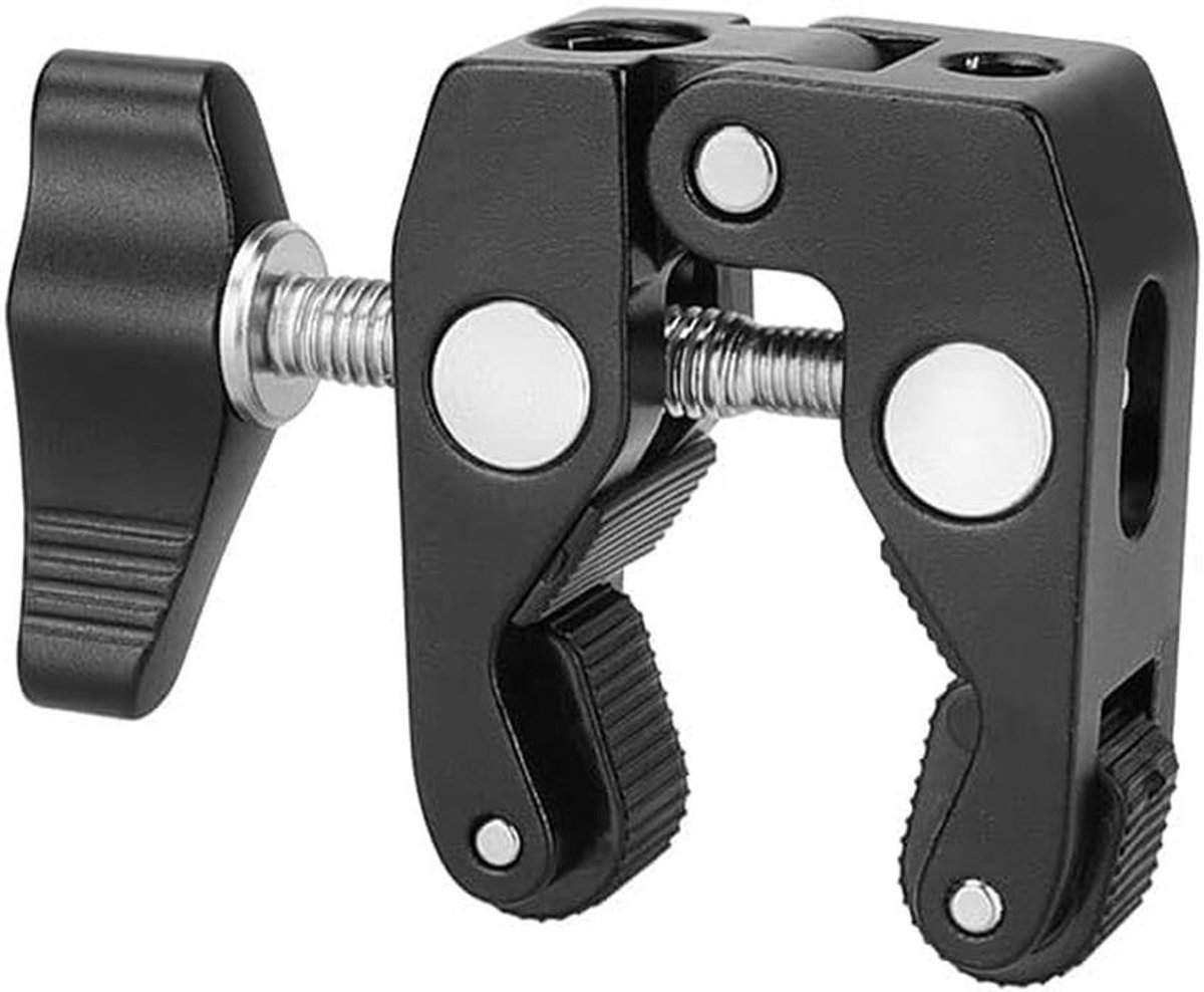 Krabklem met 1/4"-20 en 3/8"-16 montagepunt voor camera's