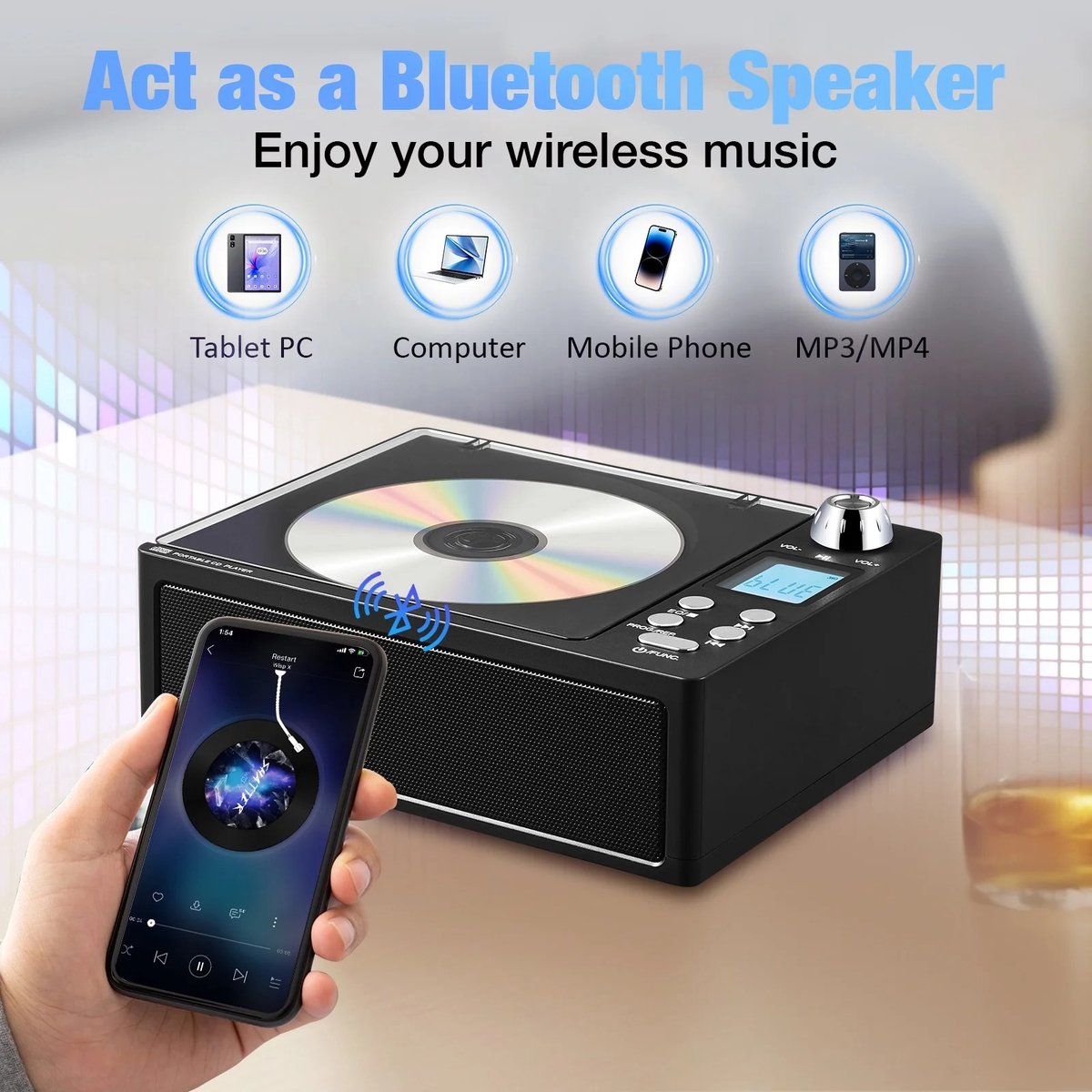 CD Speler met Bluetooth & FM Radio thumbnail 4