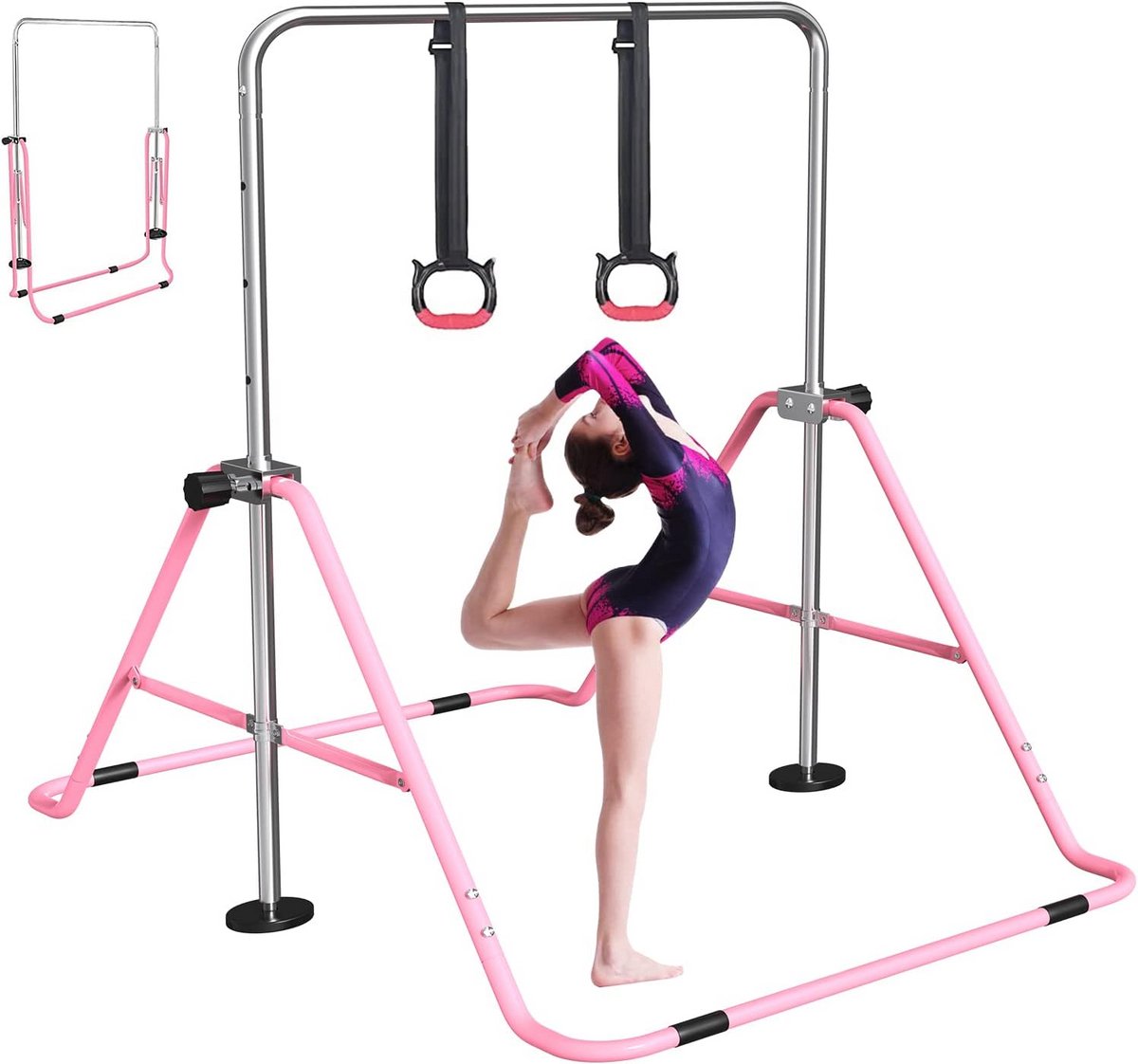 Opvouwbare Gymnastiekbalk voor Kinderen - Verstelbare Hoogte voor Thuis Training
