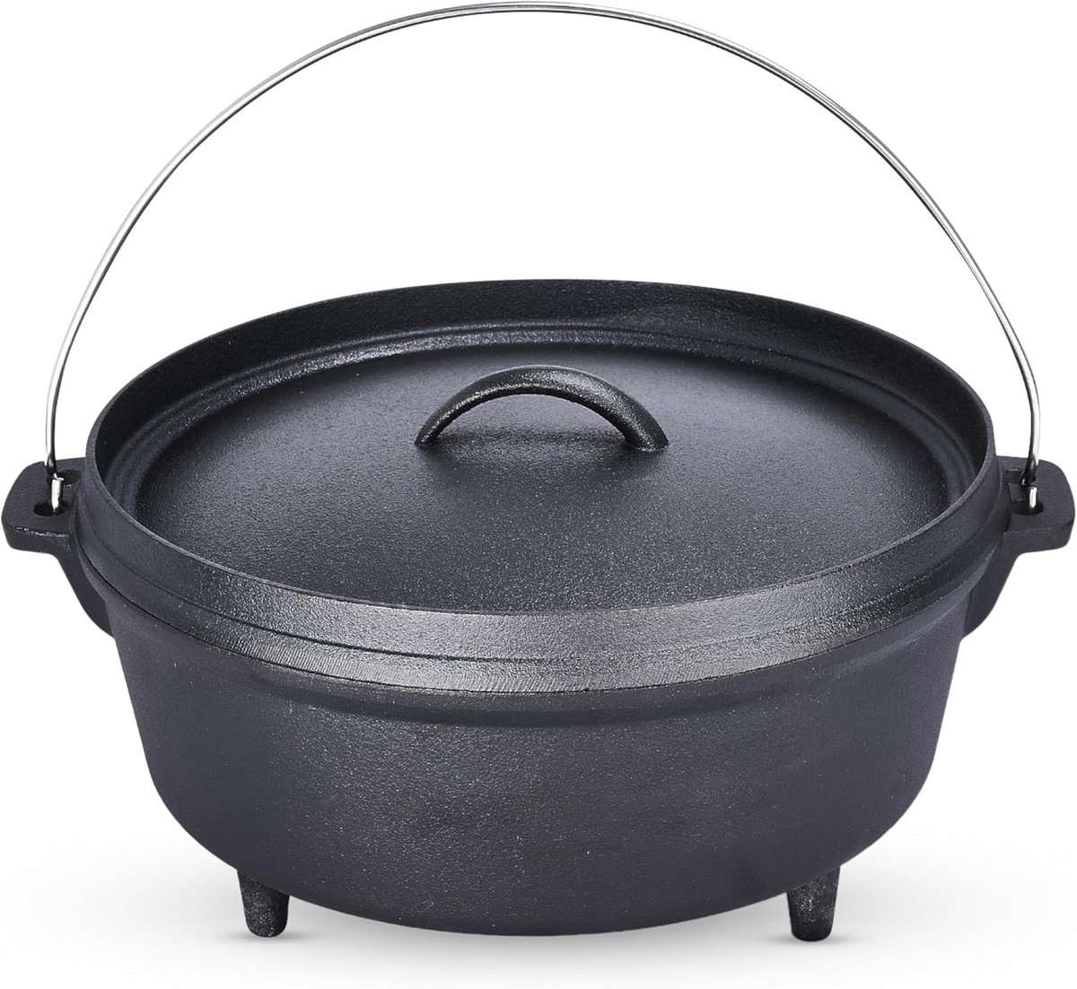 10 Liter Dutch Oven Set - 3-delige Gietijzer Kookset voor Koken en Bakken