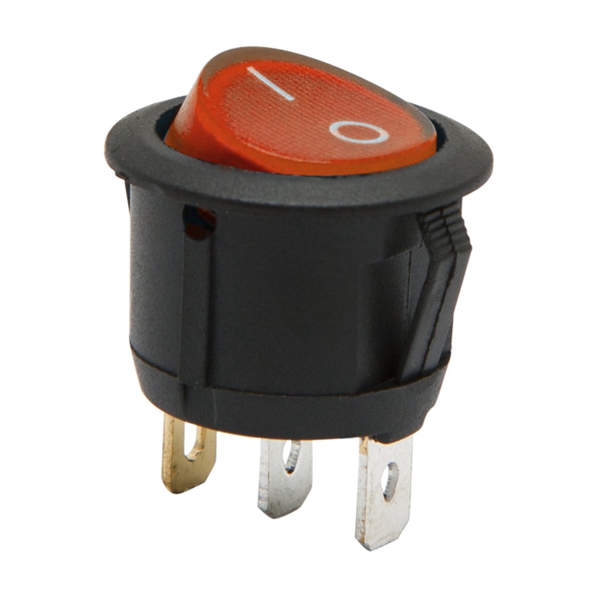 5x Verlichte Ronde Wipschakelaar SPST ON-OFF - Rocker Switch 250VAC 6A (10A) - Rode LED Indicatie Met I-O Markering - Inbouw Schakelaar Voor Elektrische Apparatuur - Inbouwmaat 20mm - Inbouwdiepte 25mm - Verkoopeenheid 5 Stuks [09085RD]