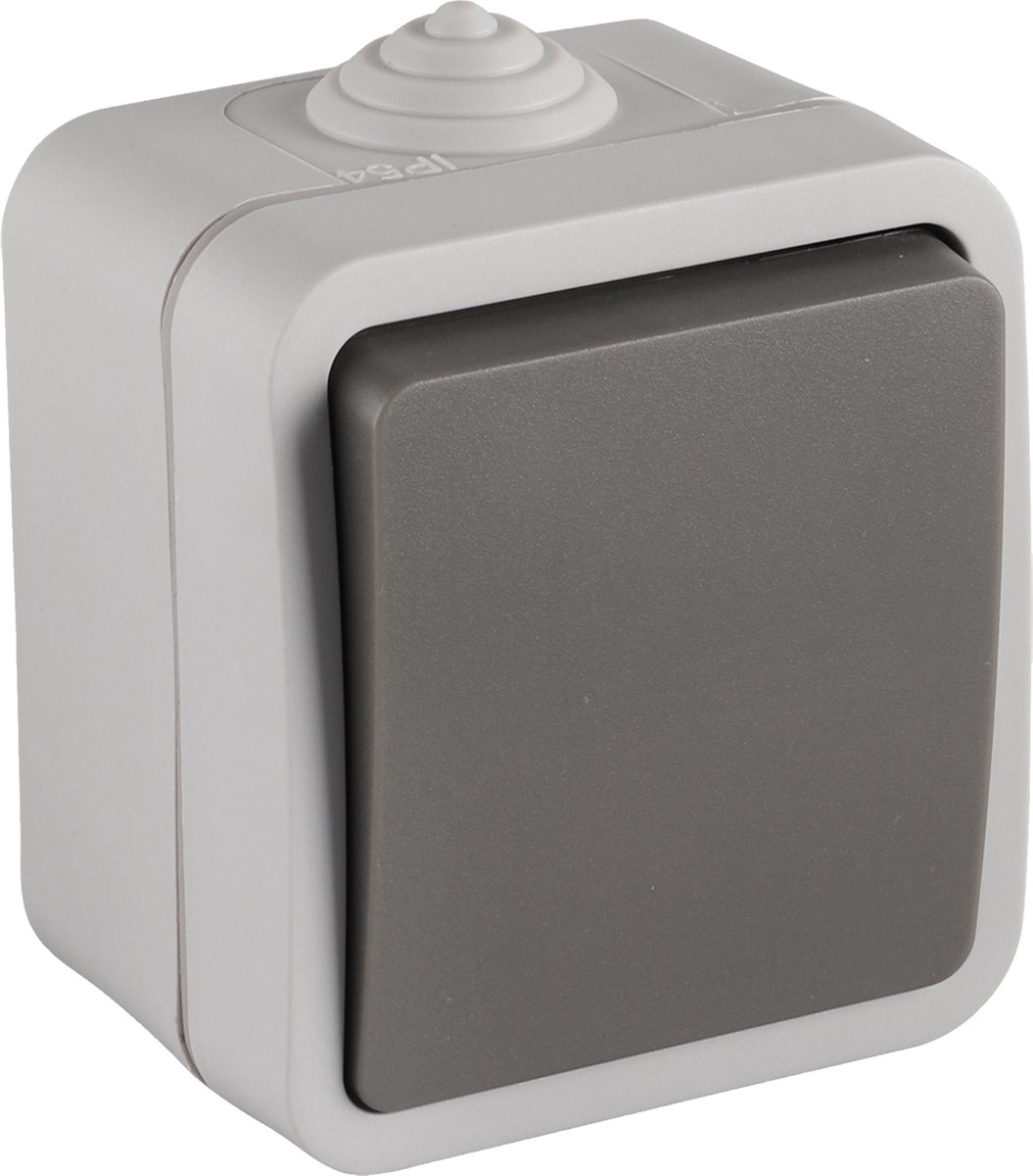Q-Link schakelaar - opbouw - wissel - spatwaterdicht IP54 - grijs