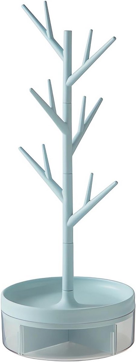 Sieradenstandaard 3-in-1 - multifunctionele sieradenboom met opbergcompartimenten voor kettingen, armbanden, ringen, oorbellen en horloges