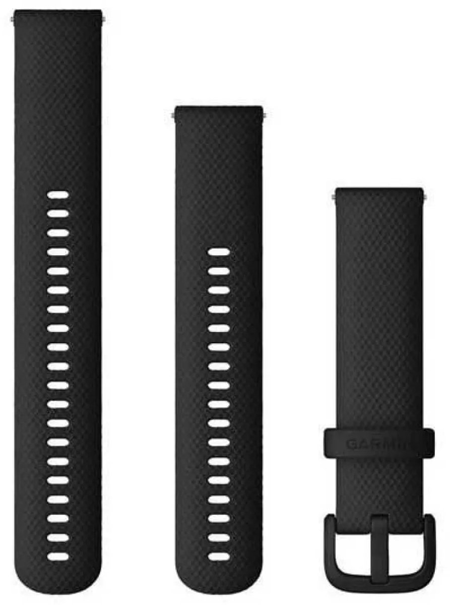 Garmin Quick Release Siliconen Horlogebandje - 20mm Polsbandje - Wearablebandje - Zwart met Zwarte Gesp