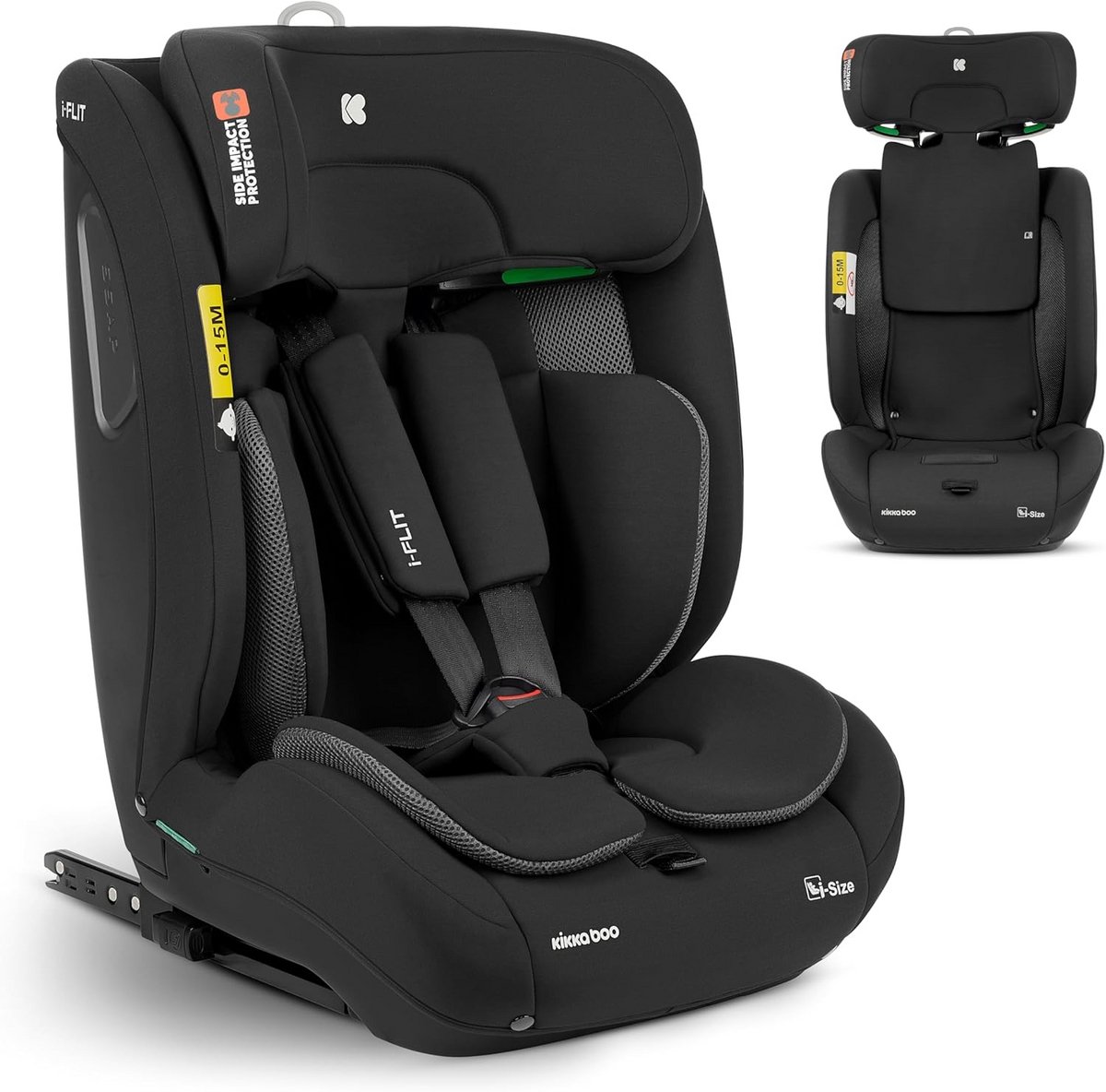i-Flit Autozit voor Baby's, ISOFIX, Groep 1-2-3, 9-36 kg, Zwart