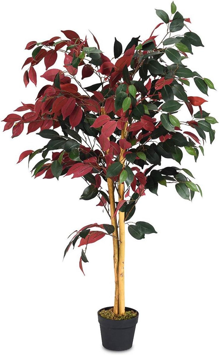 Kunstficus 120 cm - Decoratieve Kunstplant met 540 Bladeren voor Binnen en Buiten
