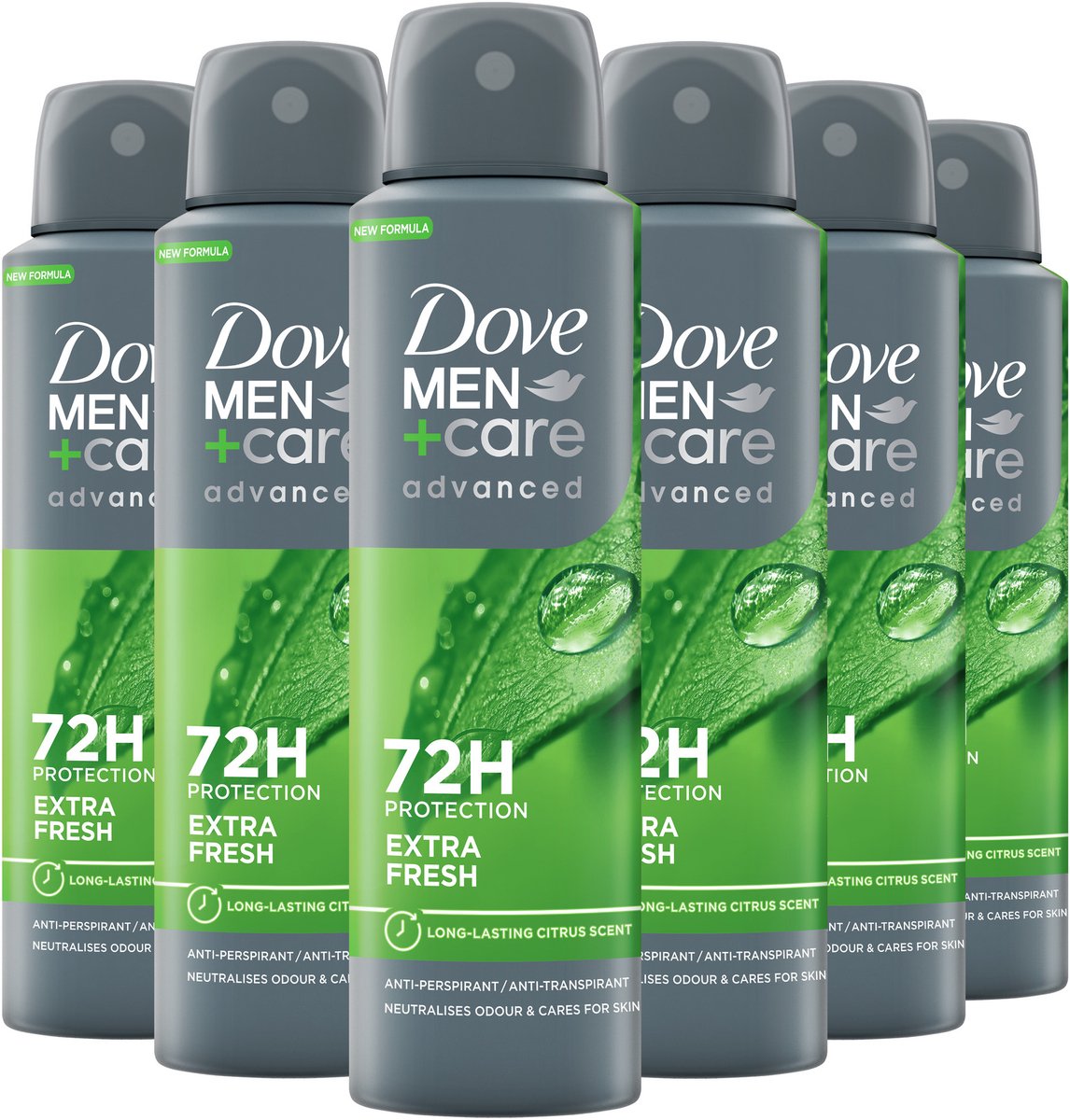 Dove Men+Care Advanced Extra Fresh Anti-Transpirant Deodorant Spray - 6 x 150 ml - Voordeelverpakking