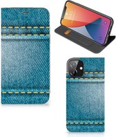 Telefoon Hoesje Geschikt voor iPhone 12 | Geschikt voor iPhone 12 Pro Wallet Case Jeans