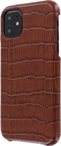 iPhone 11 Backcase hoesje - Graffi - Croco Cognac (Croco) - Leer