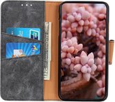 Samsung Galaxy A31 Hoesje Vintage Wallet Kunstleer Book Case Grijs