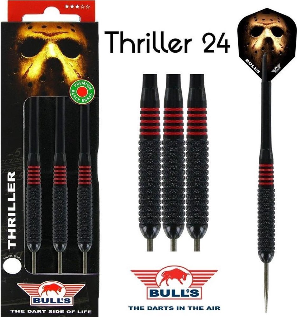 Bull's Thriller Black Brass 24 gram - Dartpijlen