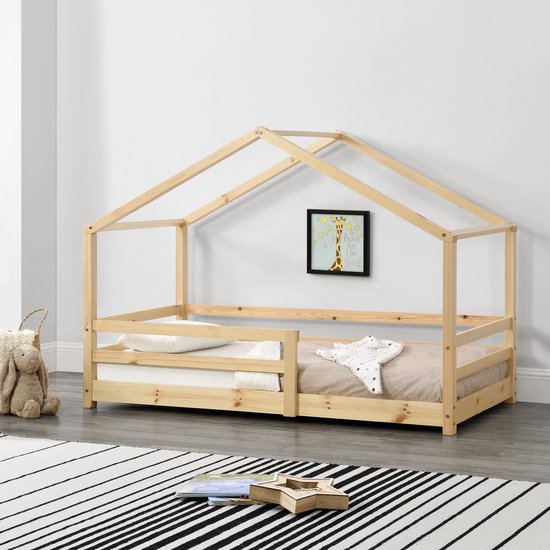 offset methodologie Gelach Kinderbed huisbed met uitvalbeveiliging 80x160 hout | bol.com