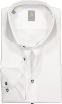 Jacques Britt Heren Overhemd Roma Egaal Wit Oxford Cutaway Slim Fit - 44
