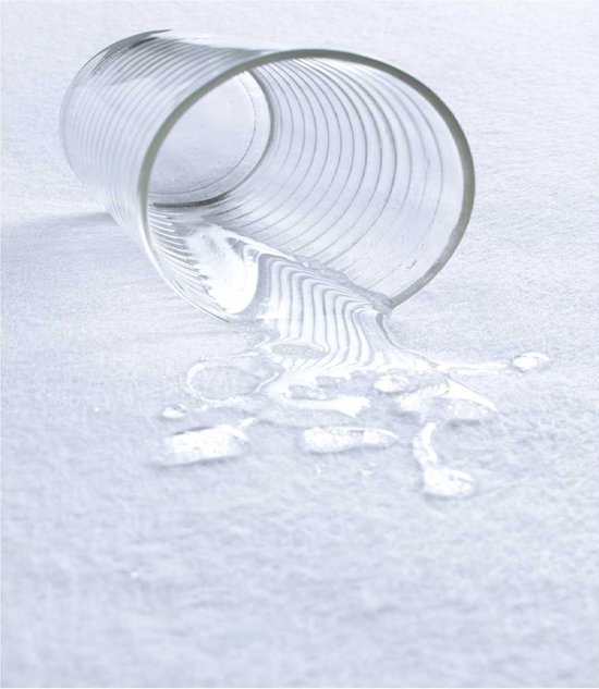 Waterdicht Matras Topperbeschermer-Hoeslaken-Molton-flanel-100% katoen -Antibacteriëel-Rondom Elastiek-Wit-2Persoons- Lits-jumeaux -200x200-Hoekhoogte tot 15cm