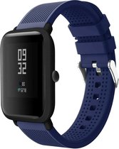 Siliconen Smartwatch bandje - Geschikt voor  Xiaomi Amazfit Bip silicone band - donkerblauw - Horlogeband / Polsband / Armband