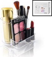Decopatent® Make up Organizer 3 Vakken - Makeup Organizer Transparant - Cosmetica Opbergdoos - Lippenstift Nagellak Brushes Kwast
