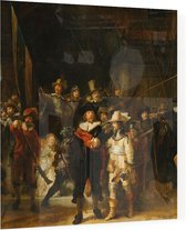 De Nachtwacht, Rembrandt van Rijn - Foto op Plexiglas - 80 x 80 cm