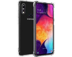 Hoesje - Geschikt voor Samsung Galaxy A10s - Sterk & Shockproof - Siliconen Case - Back Cover - Telefoon Hoes Shock Proof - Telefoonhoesjes - Transparant