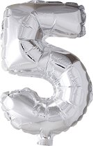 Creotime Folieballon Cijfer "5" 41 Cm Zilver