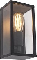 QAZQA charlois - Industriele Wandlamp voor buiten - 1 lichts - D 14 cm - Zwart - Industrieel - Buitenverlichting