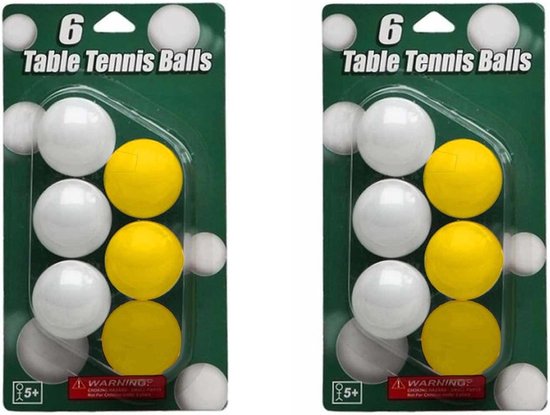 Speelgoed tafeltennis balletjes wit en geel 24x stuks - pingpong balletjes/ballen